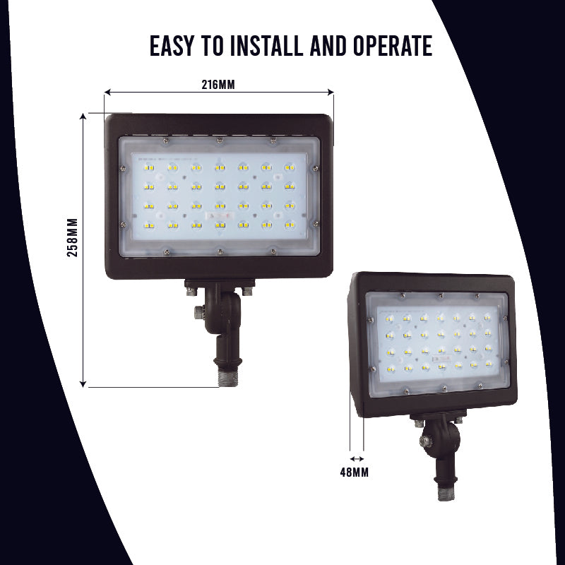 50W - LED Garden Yard Knuckle Mount Flood Light