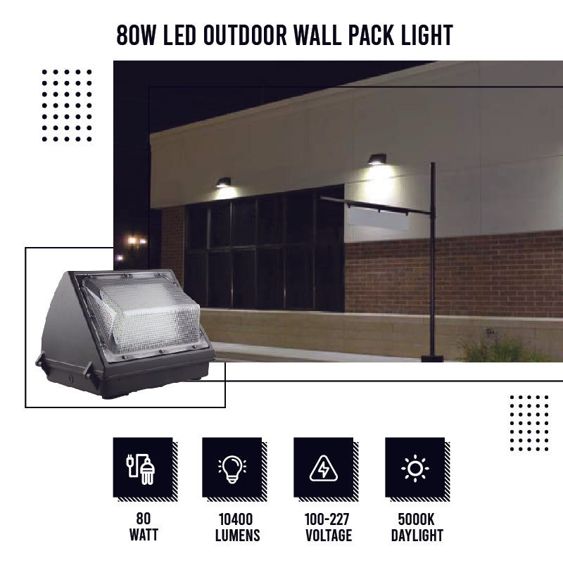 80W LED Outdoor Wall Pack Light